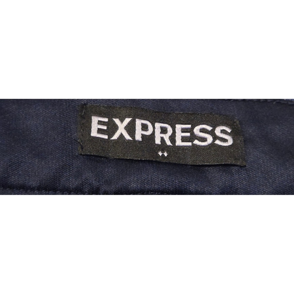 Express Stretch Mid-Rise Columnist Barely Bootcut Pants Women's 8 Blue Stretch - Picture 3 of 10
